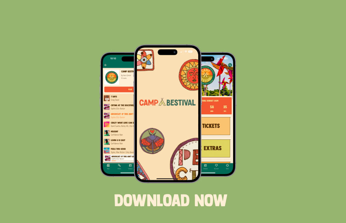 Camp Bestival App images 'Download Now'
